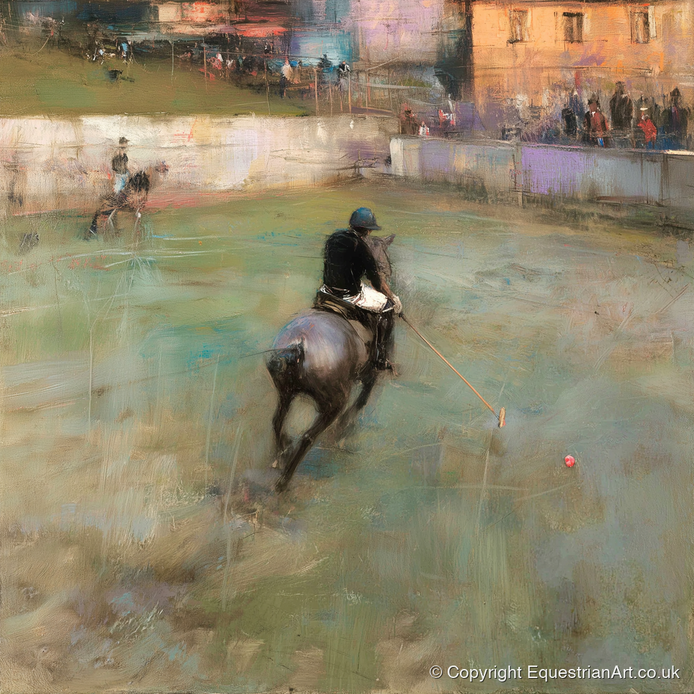 The Breakaway Drive - polo horse art print and canvas by Nathaniel Reed A.I