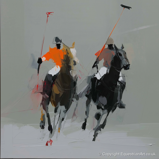 The Breakaway - polo horse art print and canvas by Cedric Barrett A.I