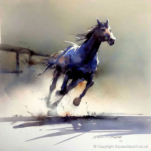 The Breakaway - racing horse art print and canvas by Eleanor Brooks A.I