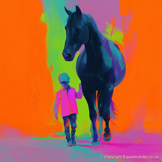 The Brightest Bond - horse & rider art print and canvas by Lucian Prescott A.I