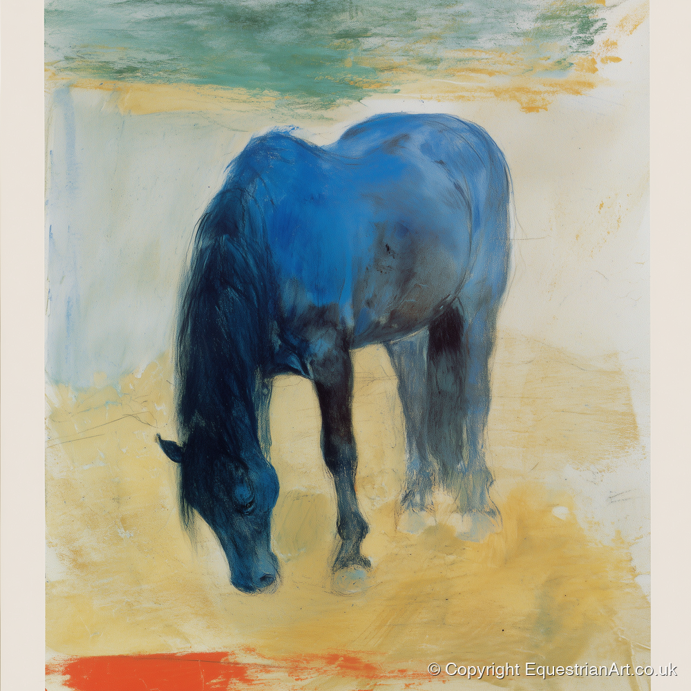 The Cerulean Grazer - horse breed art print and canvas by Emile Goddard A.I