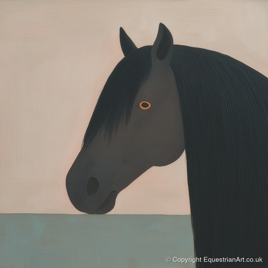 The Charcoal Profile - horse breed art print and canvas by Wallace Bingham A.I