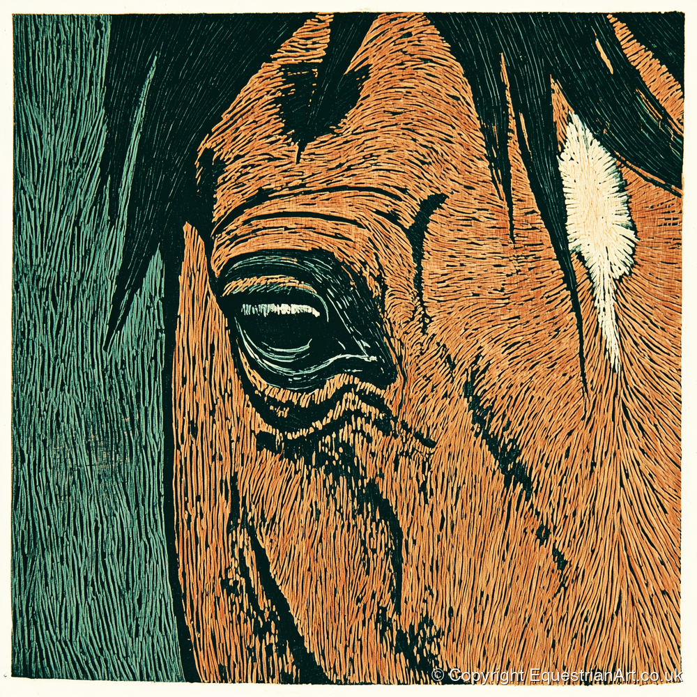 The Chestnut Gaze - horse portrait art print and canvas by Hector Sullivan A.I
