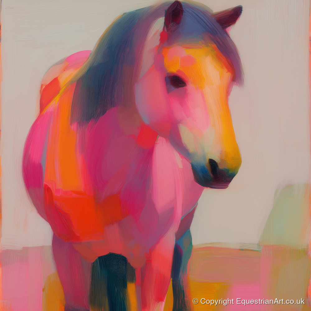 The Chromatic Pony - horse breed art print and canvas by Rosalind Pierce A.I