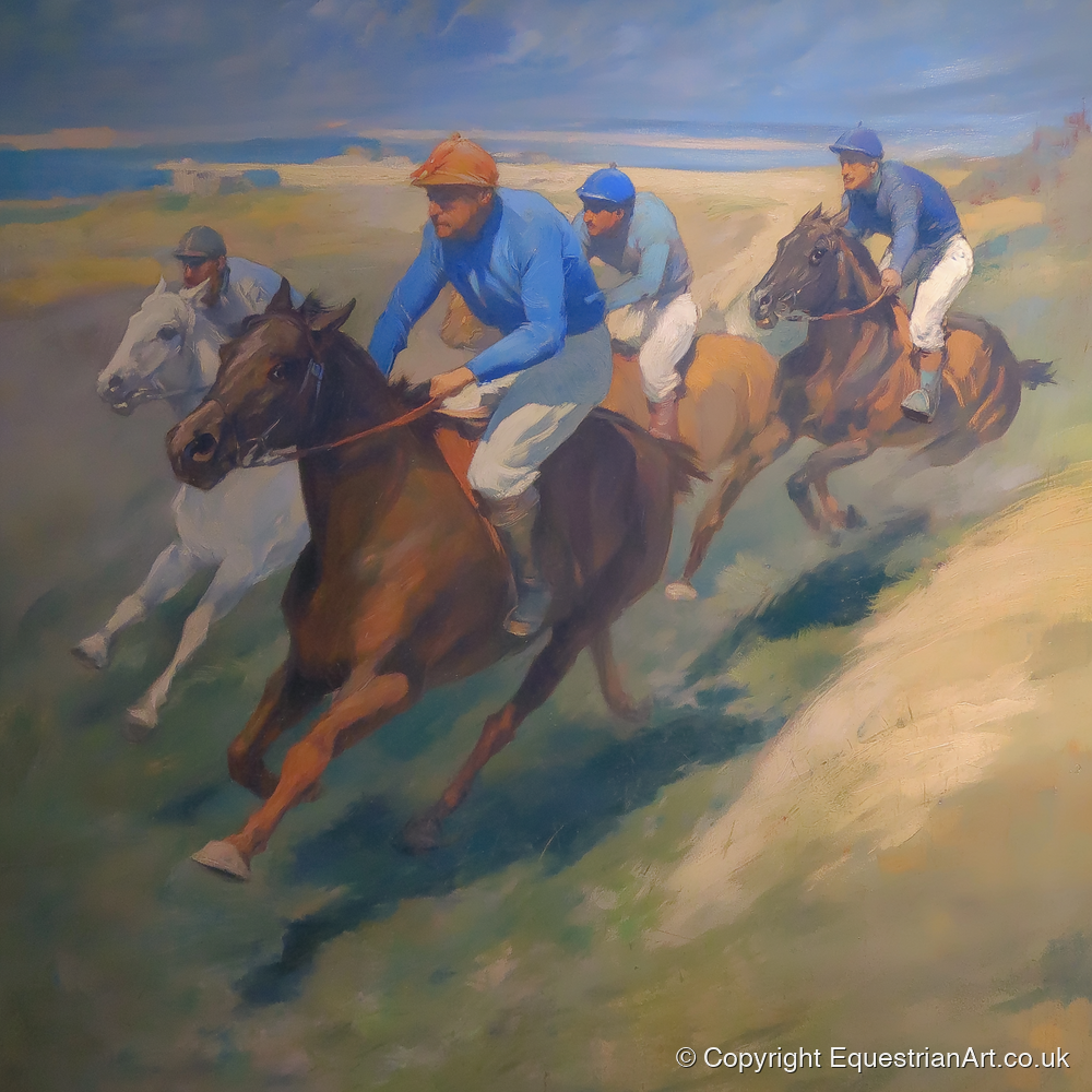 The Classic Chase - racing horse art print and canvas by Alistair Rhodes A.I