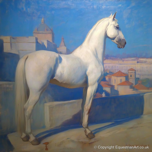 The Classical Grey - horse breed art print and canvas by Alistair Rhodes A.I