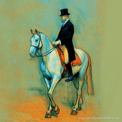 The Classical Master - dressage horse art print and canvas by Cecily Warwick A.I