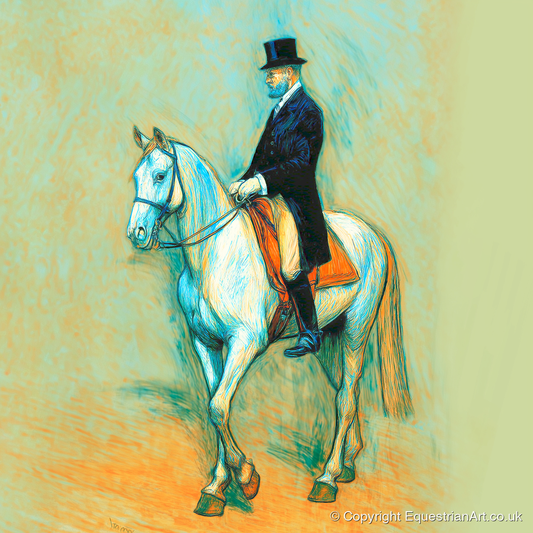 The Classical Master - dressage horse art print and canvas by Cecily Warwick A.I