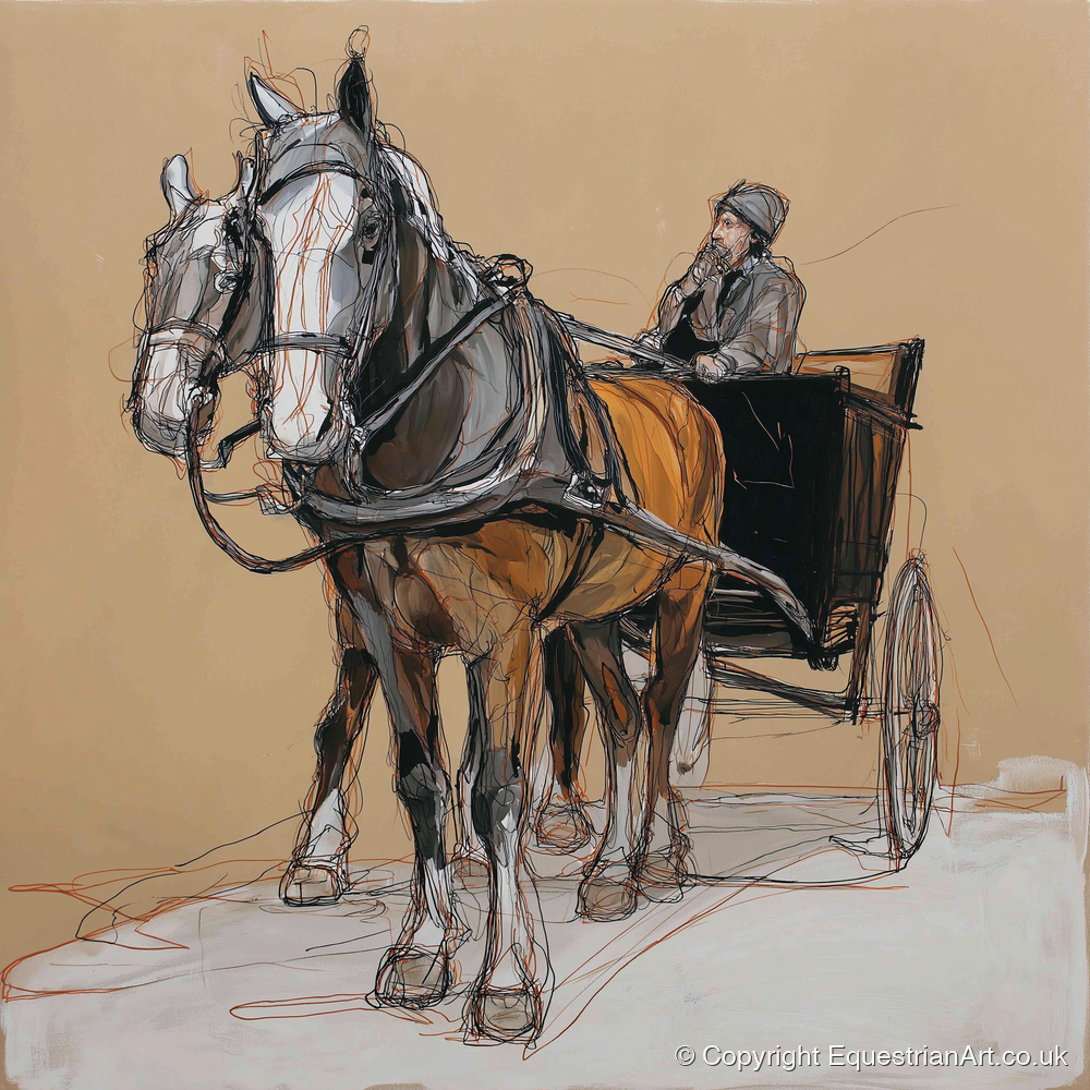 The Coachman's Team - working horse art print and canvas by Jasper Montgomery A.I