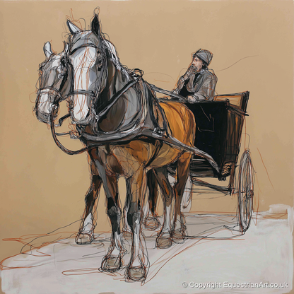 The Coachman's Team - working horse art print and canvas by Jasper Montgomery A.I
