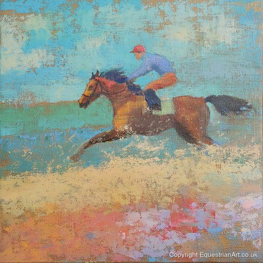 The Coastal Gallop - racing horse art print and canvas by Benedict Croft A.I