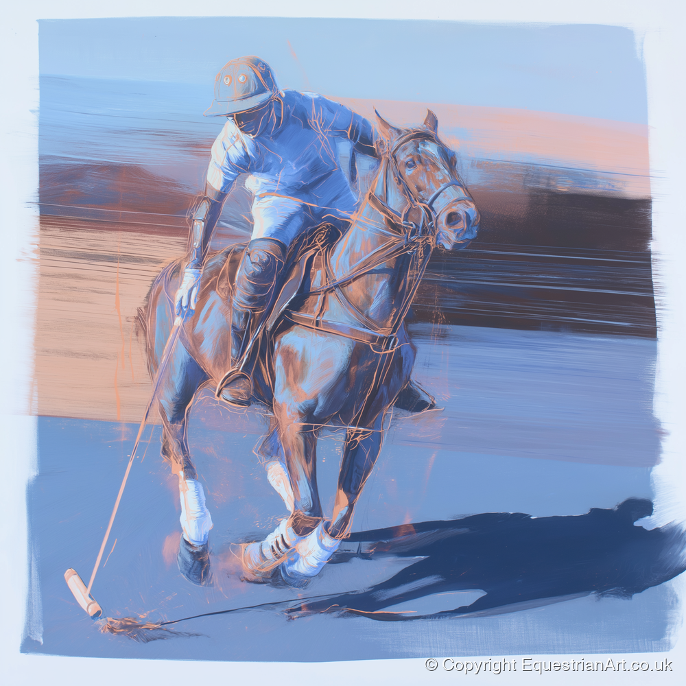 The Cobalt Chukka - polo horse art print and canvas by Charles Ashford A.I