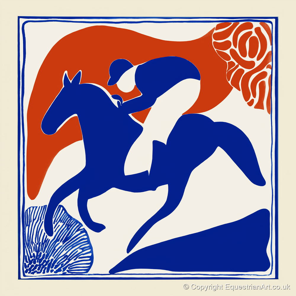 The Cobalt Furlong - racing horse art print and canvas by Matilda Graves A.I