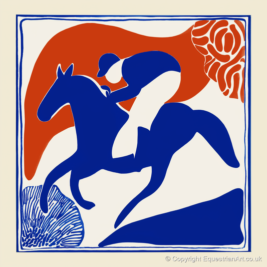 The Cobalt Furlong - racing horse art print and canvas by Matilda Graves A.I