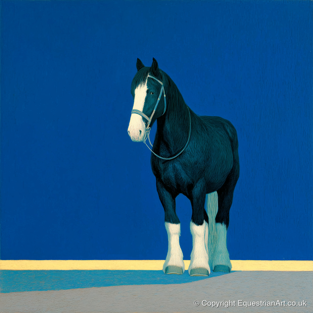 The Cobalt Shire - horse breed art print and canvas by Malcolm Hastings A.I