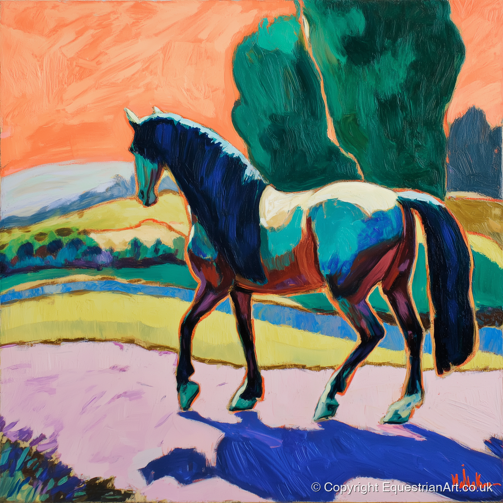 The Cobalt Stride - horse breed art print and canvas by Gideon Wright A.I