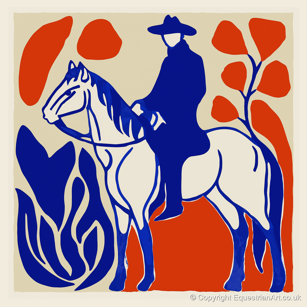 The Cobalt Western Rider - western horse art print and canvas by Matilda Graves A.I