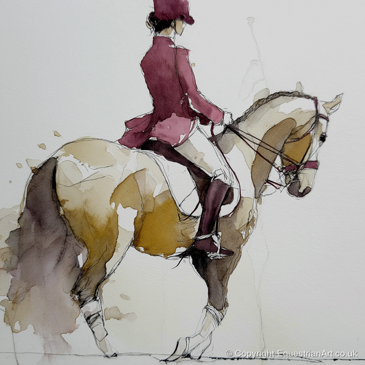 The Collected Frame - dressage horse art print and canvas by Edward Harrington A.I