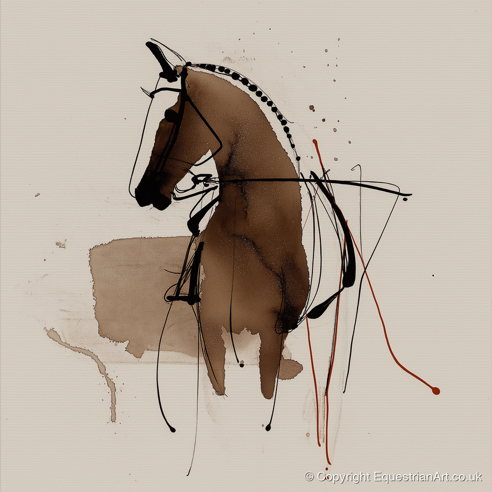 The Collected Frame - dressage horse art print and canvas by Julian Vance A.I