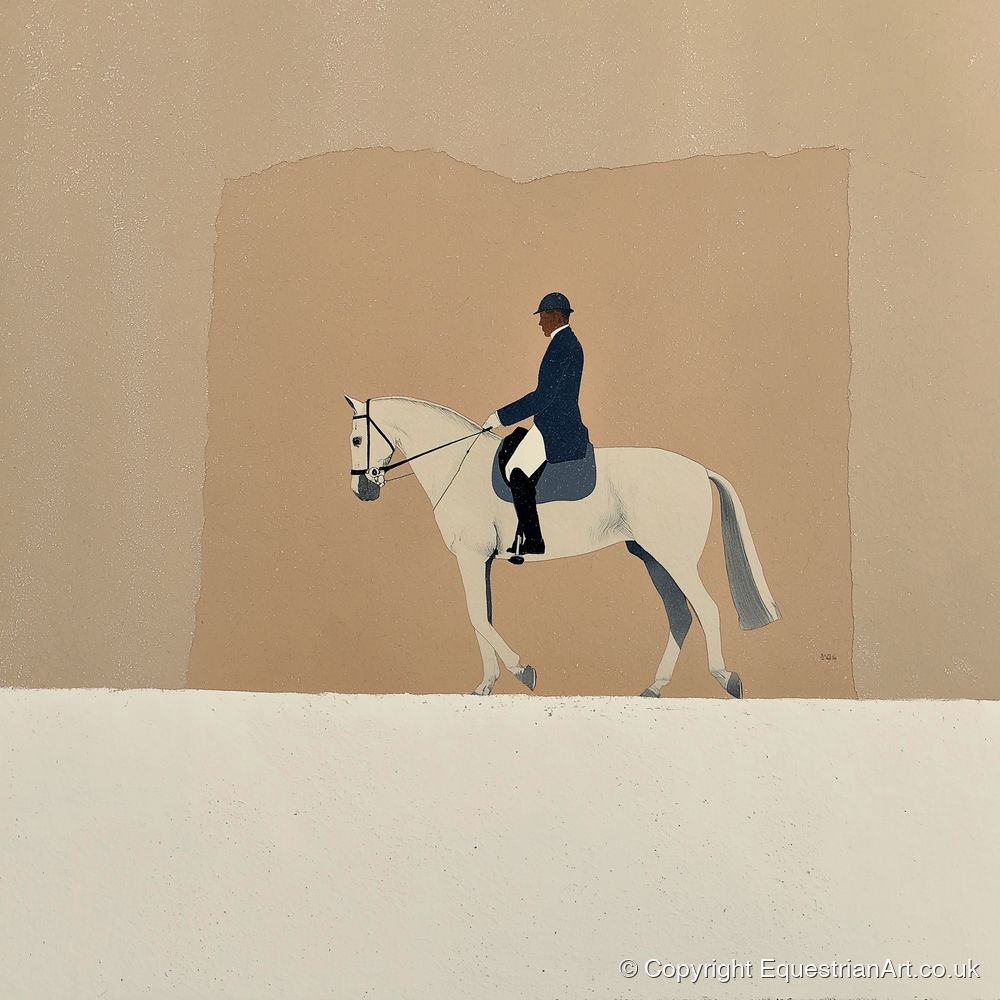 The Collected Grey - dressage horse art print and canvas by Phillip Marbury A.I