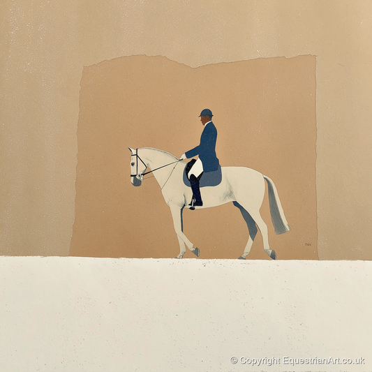 The Collected Grey - dressage horse art print and canvas by Phillip Marbury A.I