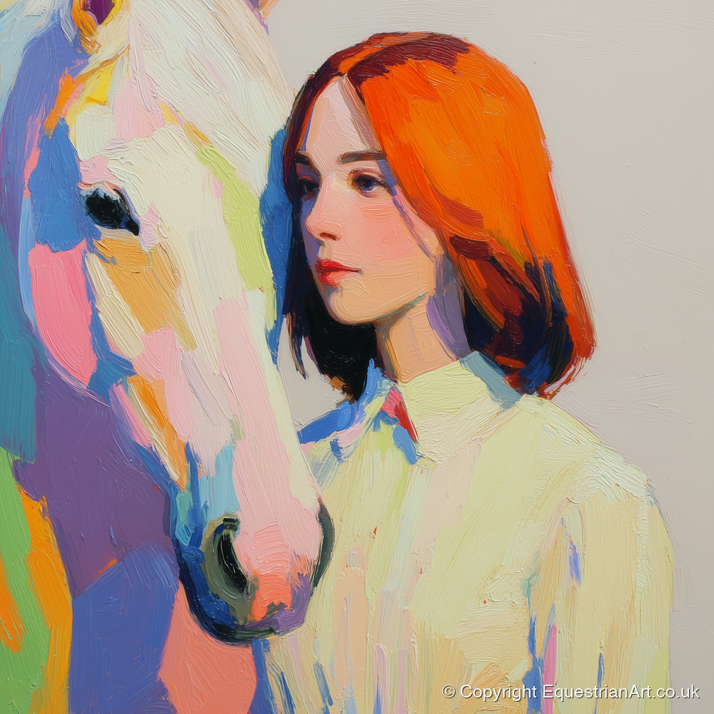 The Colour of Connection - horse & rider art print and canvas by Desmond Locke A.I