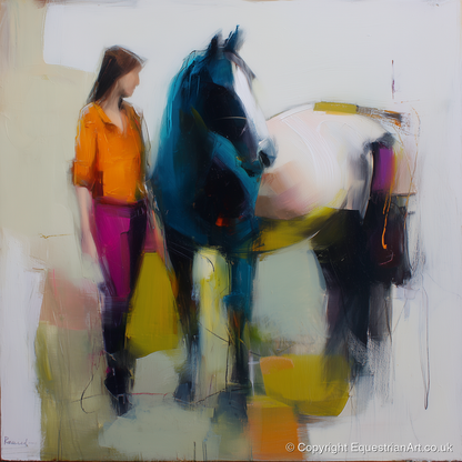 The Colour of Connection - horse & rider art print and canvas by Warren Yates A.I