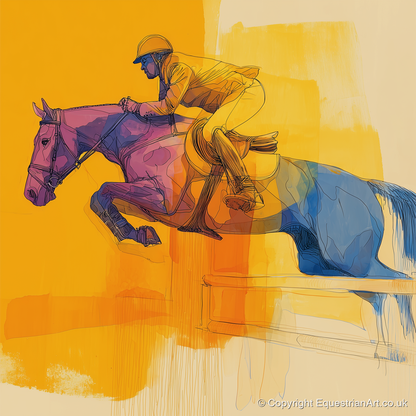 The Colour of Flight - show jumping horse art print and canvas by Tobias Blake A.I