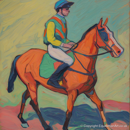 The Colour of Racing - racing horse art print and canvas by Mirabel Carlyle A.I