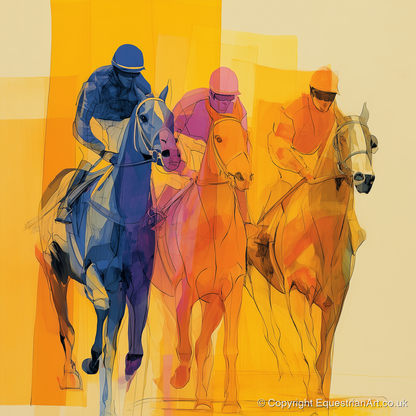 The Colour of Speed - racing horse art print and canvas by Tobias Blake A.I