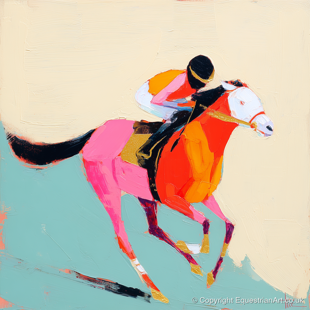The Colour of Speed - racing horse art print and canvas by Genevieve Moore A.I
