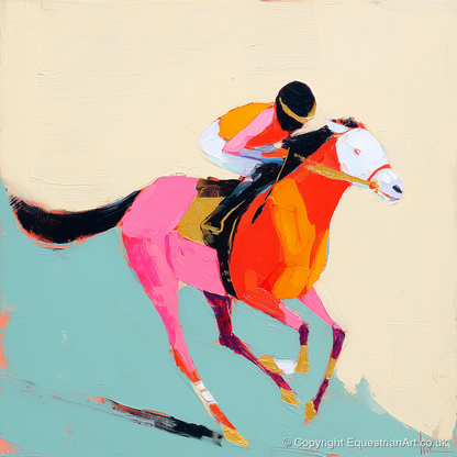 The Colour of Speed - racing horse art print and canvas by Genevieve Moore A.I