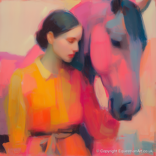 The Colour of Trust - horse & rider art print and canvas by Rosalind Pierce A.I