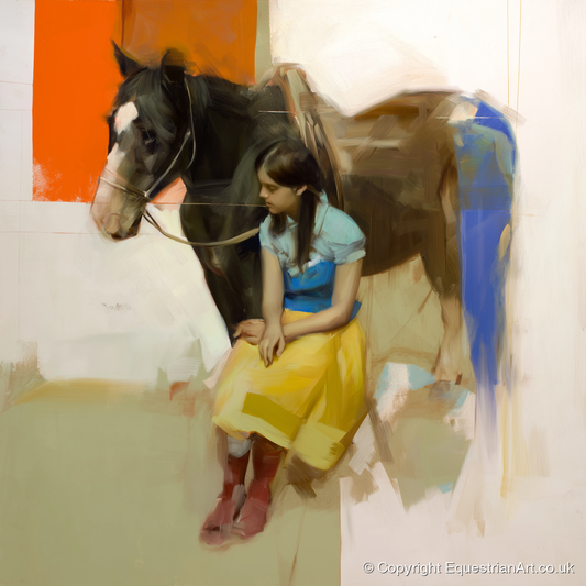 The Colour of Trust - horse & rider art print and canvas by Silas Marlowe A.I