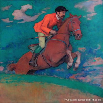 The Crimson Chase - racing horse art print and canvas by Lawrence Gable A.I