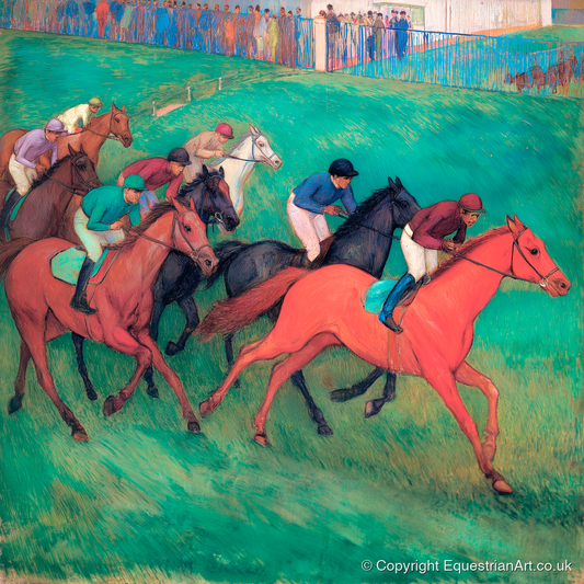 The Crimson Gallop - racing horse art print and canvas by Lawrence Gable A.I