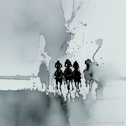 The Dawn Run - racing horse art print and canvas by Adrian Frost A.I