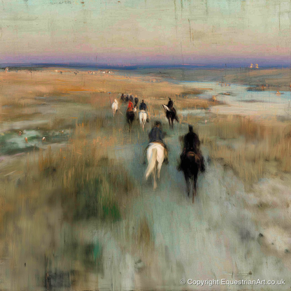 The Dawn String - horse landscape art print and canvas by Nathaniel Reed A.I