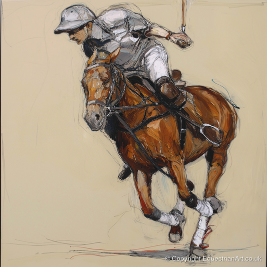 The Decisive Chukka - polo horse art print and canvas by Jasper Montgomery A.I
