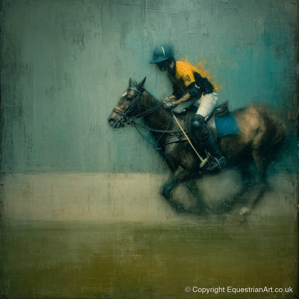 The Decisive Chukka - polo horse art print and canvas by Alaric Townsend A.I