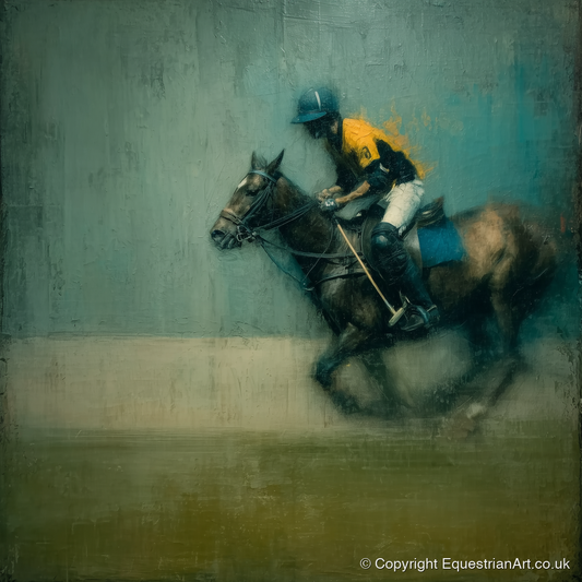 The Decisive Chukka - polo horse art print and canvas by Alaric Townsend A.I