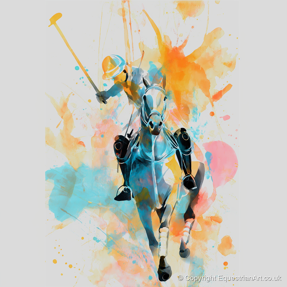 The Decisive Strike - polo horse art print and canvas by Gwendolyn Hurst A.I
