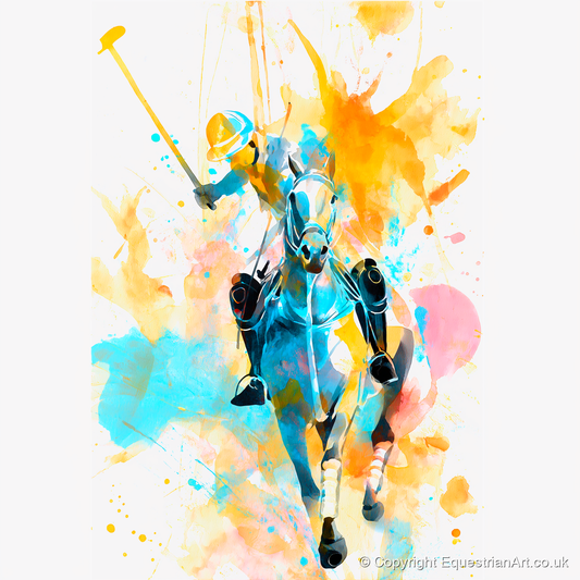 The Decisive Strike - polo horse art print and canvas by Gwendolyn Hurst A.I