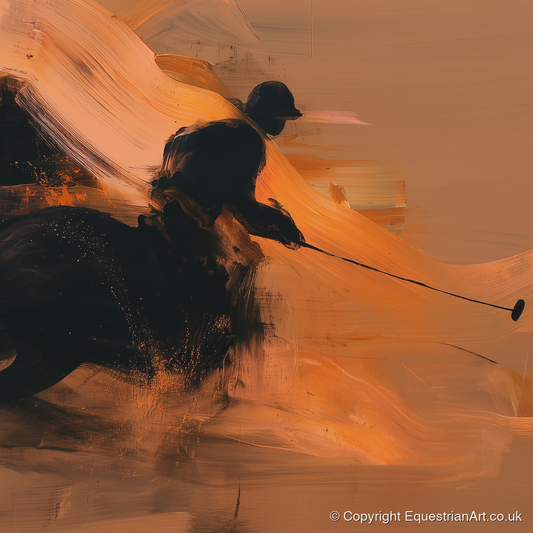 The Decisive Strike - polo horse art print and canvas by James Yarborough A.I