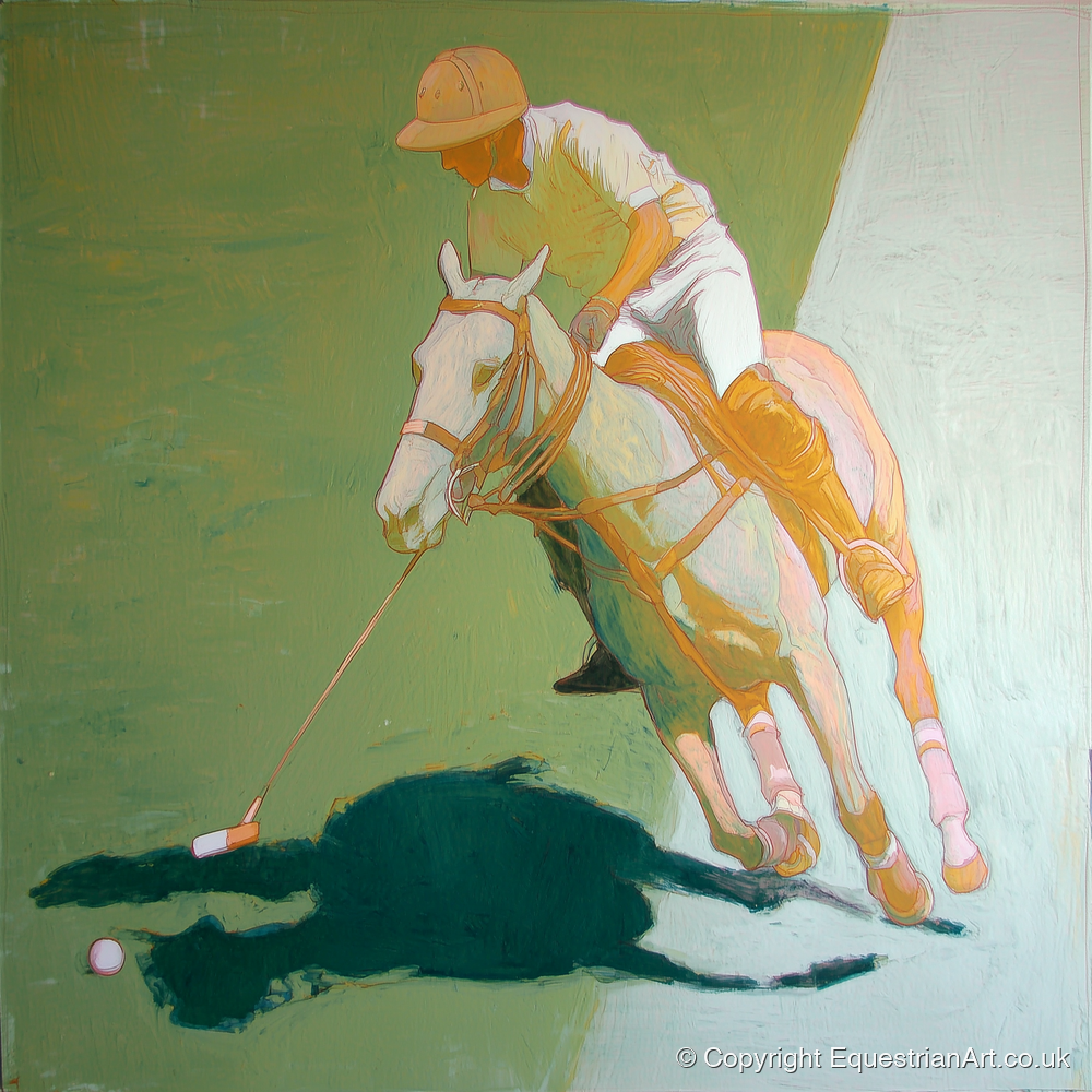 The Decisive Strike - polo horse art print and canvas by Emerson Grey A.I
