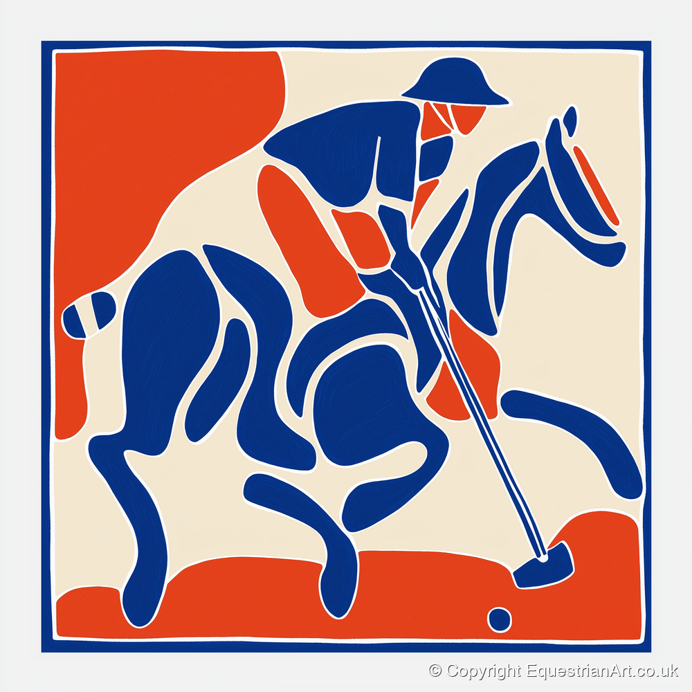 The Decisive Strike - polo horse art print and canvas by Matilda Graves A.I