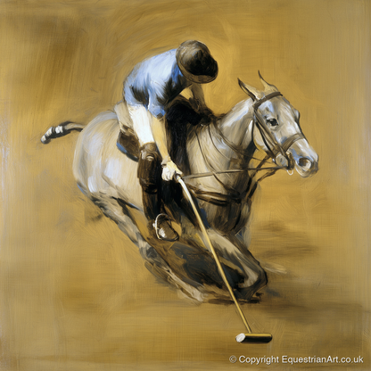 The Decisive Swing - polo horse art print and canvas by Samuel Pembroke A.I