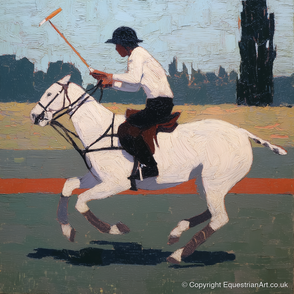 The Decisive Swing - polo horse art print and canvas by Ralph Tennyson A.I