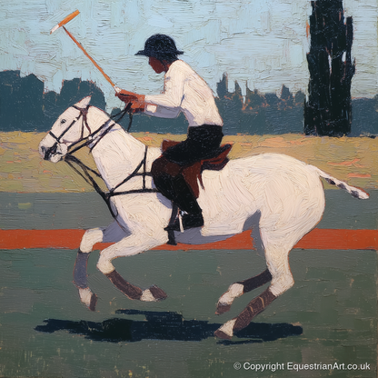 The Decisive Swing - polo horse art print and canvas by Ralph Tennyson A.I