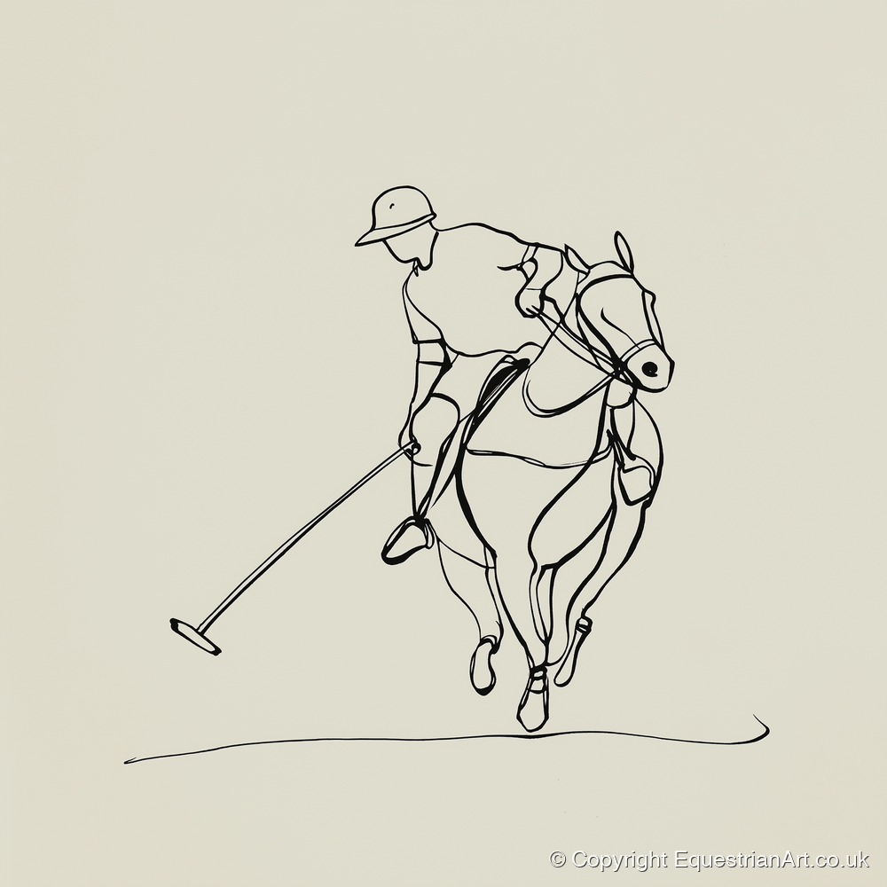 The Elegant Chukka - polo horse art print and canvas by Penelope Fox A.I